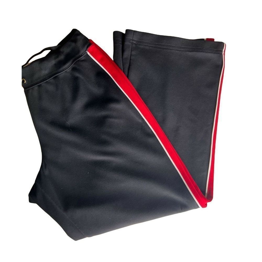 New York & Company Sweat Pants Large Women's NY & Co Black Red Stripe